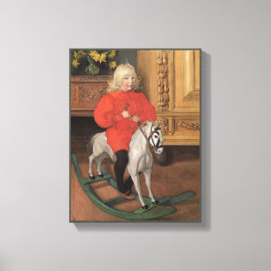 Carl Larsson Boy over het rotspaard CC1061 Canvas Afdruk
