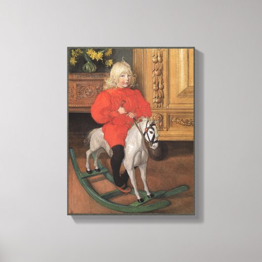 Carl Larsson Boy over het rotspaard CC1061 Canvas Afdruk (Voorkant)