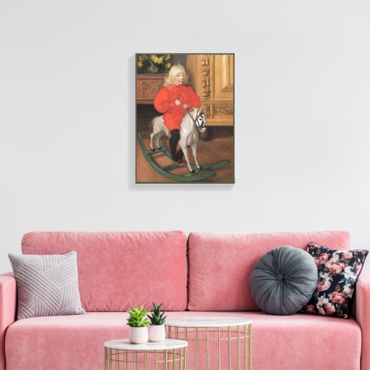 Carl Larsson Boy over het rotspaard CC1061 Canvas Afdruk (Insitu (Woonkamer))