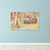 Carl Larsson Breakfast onder de Big Birch Canvas Afdruk (Insitu (Houten vloer))