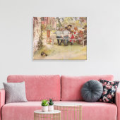 Carl Larsson Breakfast onder de Big Birch Canvas Afdruk (Insitu (Woonkamer))