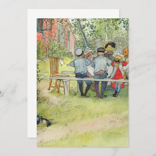 Carl Larsson Breakfast onder de Big Birch Kaart (Voorkant / Achterkant)