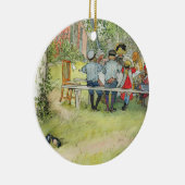 Carl Larsson Breakfast onder de Big Birch Keramisch Ornament (Rechts)