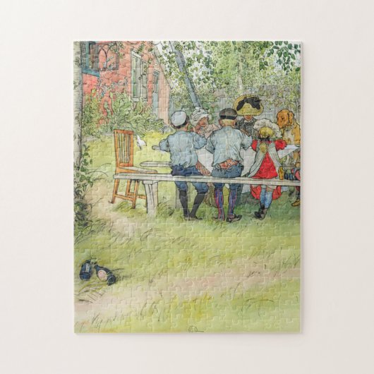 Carl Larsson Breakfast onder de Big Birch Legpuzzel (Verticaal)