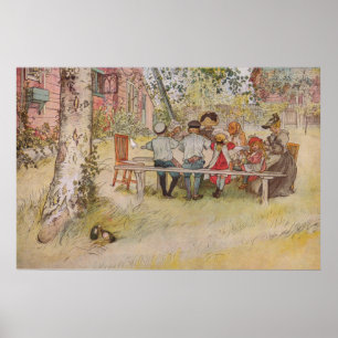 Carl Larsson Breakfast onder de Big Birch Poster