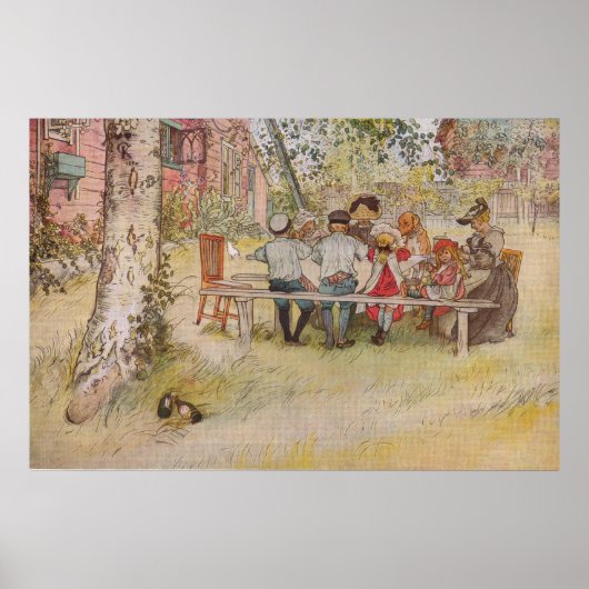 Carl Larsson Breakfast onder de Big Birch Poster (Voorkant)