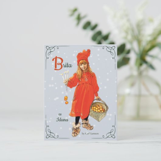 Carl Larsson Brita als Iduna CC0909 Kerstmis Briefkaart (Staand voorkant)