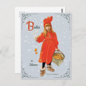 Carl Larsson Brita als Iduna CC0909 Kerstmis Briefkaart (Voorkant / Achterkant)