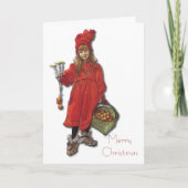 Carl Larsson Brita als Iduna zegt Vrolijke Feestdagen Kaart (Voorkant)