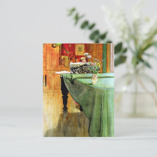 Carl Larsson: Brita bij de Piano Briefkaart (Staand voorkant)