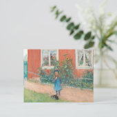 Carl Larsson - Brita met een kat Briefkaart (Staand voorkant)