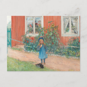 Carl Larsson - Brita met een kat Briefkaart