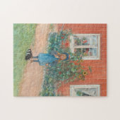 Carl Larsson - Brita met een kat Legpuzzel (Horizontaal)