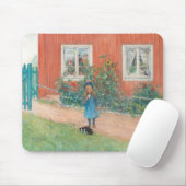 Carl Larsson - Brita met een kat Muismat (Met muis)