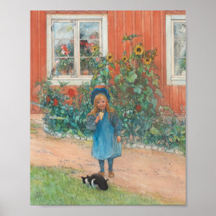 Carl Larsson - Brita met een kat Poster