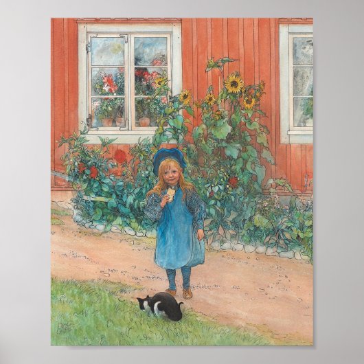 Carl Larsson - Brita met een kat Poster (Voorkant)