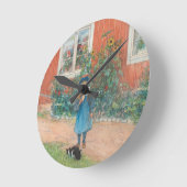 Carl Larsson - Brita met een kat Ronde Klok (Hoek)