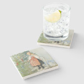 Carl Larsson Christmas Tree Stenen Onderzetter (Zijkant)