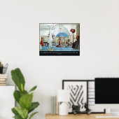 Carl Larsson Church met Psalm 122 Ik was blij Poster (Thuiskantoor)