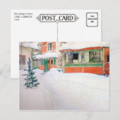 Carl Larsson Cottage in Sneeuwvakantie Kerstmis Feestdagenkaart (Voorkant / Achterkant)