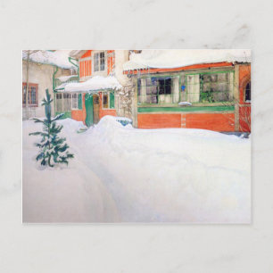 Carl Larsson Cottage in Sneeuwvakantie Kerstmis Feestdagenkaart