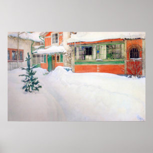 Carl Larsson Cottage in Snow Poster Fine Art Print