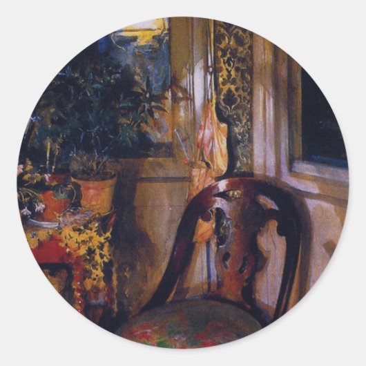 Carl Larsson  de Speelgoedhoek Ronde Sticker (Voorkant)