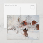 Carl Larsson - De tuin en het washuis Briefkaart (Voorkant / Achterkant)
