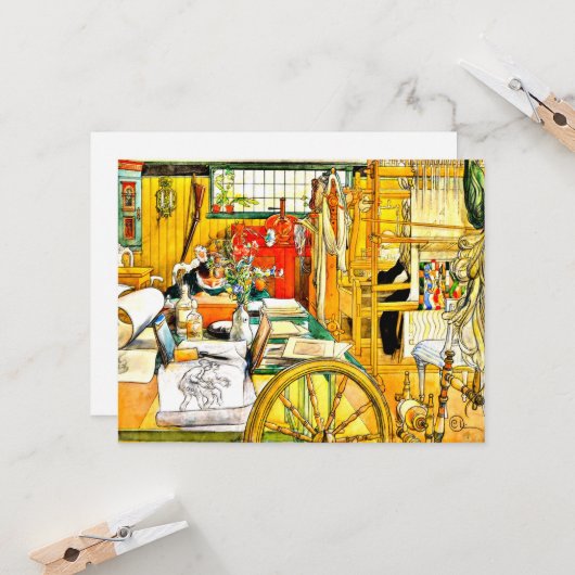 Carl Larsson - De Werkplaats Kaart (Voorkant / Achterkant in situ)