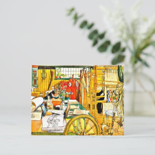 Carl Larsson - De workshop Briefkaart (Staand voorkant)