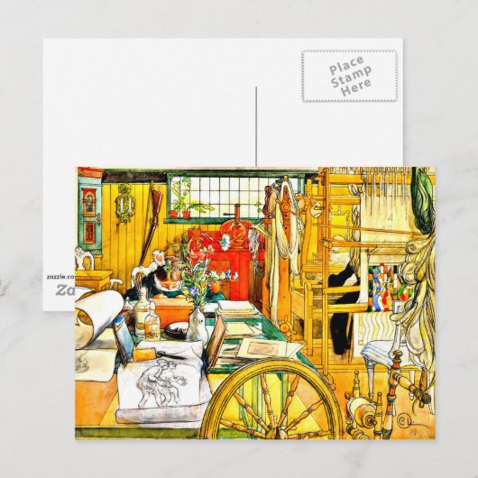 Carl Larsson - De workshop Briefkaart (Voorkant / Achterkant)