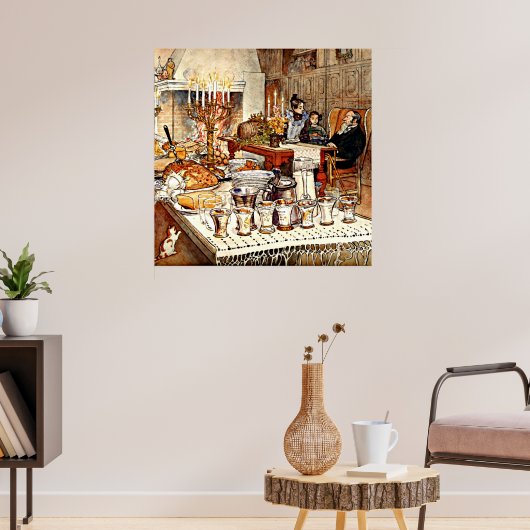 Carl Larsson: Detail of Kerstmis, Poster (Woonkamer 3)