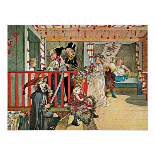 Carl Larsson - Een feestdag Perfect Poster (Voorkant)
