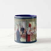 Carl Larsson en Bergman Stuga Swedish Fine Art Tweekleurige Koffiemok (Center)