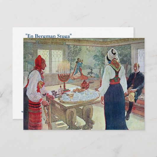 Carl Larsson Engelse Bergman Stuga Briefkaart (Voorkant / Achterkant)