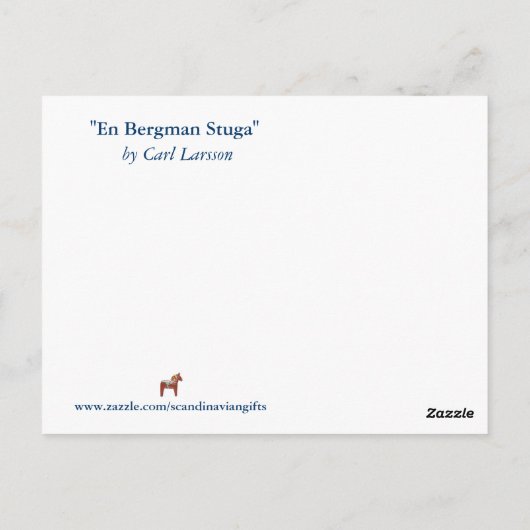 Carl Larsson Engelse Bergman Stuga Briefkaart (Achterkant)