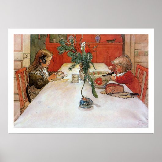 Carl Larsson Evening Meal Fine Art Print (Voorkant)