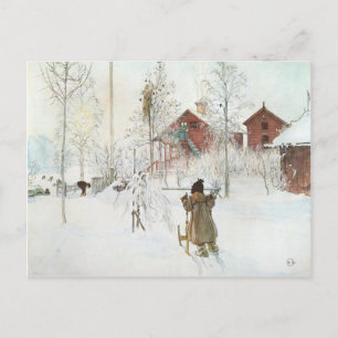 Carl Larsson Front Yard en het washuis Briefkaart