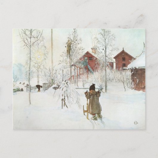 Carl Larsson Front Yard en het washuis Briefkaart (Voorkant)