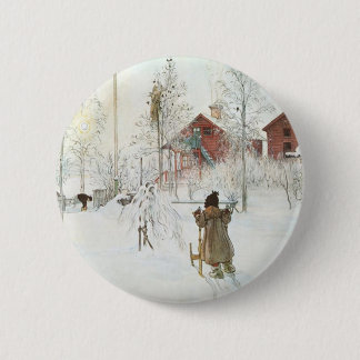 Carl Larsson Front Yard en het washuis Ronde Button 5,7 Cm