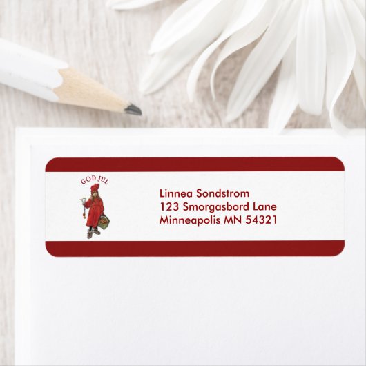 Carl Larsson God Jul Kerstmis Etiket (Insitu)