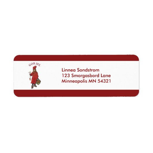 Carl Larsson God Jul Kerstmis Etiket (Voorkant)