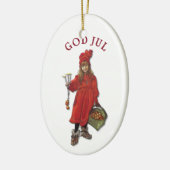 Carl Larsson God Jul met Brita - Vrolijk kerstfees Keramisch Ornament (Links)