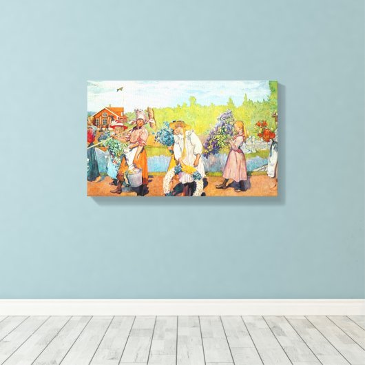 Carl Larsson heeft geen zomerwind Canvas Afdruk (Insitu (Houten vloer))