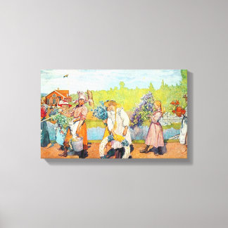 Carl Larsson heeft geen zomerwind Canvas Afdruk