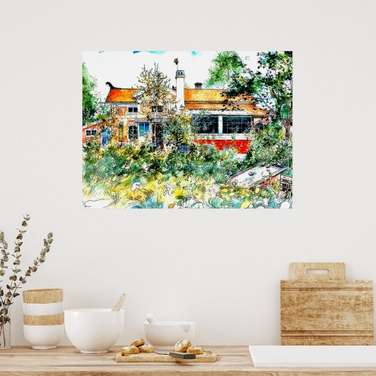 Carl Larsson - Het huisje, Poster (Keuken)