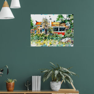 Carl Larsson - Het huisje, Poster