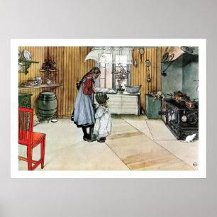Carl Larsson in de Keuken Fine Art print