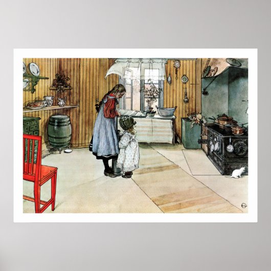 Carl Larsson in de Keuken Fine Art print (Voorkant)