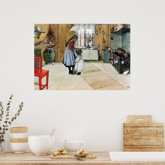 Carl Larsson in het Poster voor de schone keuken (Keuken)